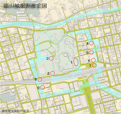 福山城堀割推定図