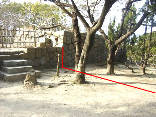 本丸内から見た櫓跡
